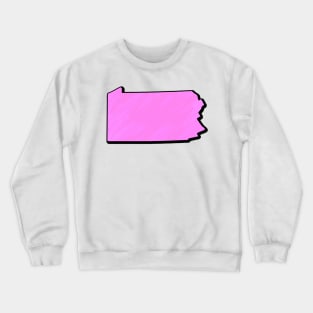 Pink Pennsylvania Outline Crewneck Sweatshirt